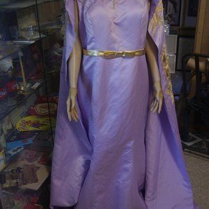 WEDDING OR  STEAMPUNK OCCASION  GOWN- COLOR-LILAC CHECK MEASUREMENTS FOR SIZE